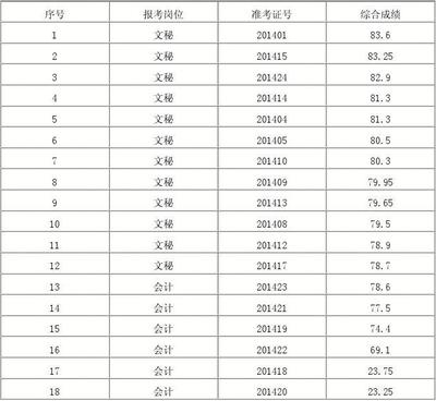 2013临沂临港经济开发区公开招聘工作人员综合成绩公告